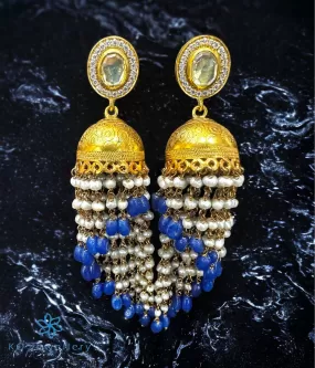 The Cascade Silver Kundan Jhumka