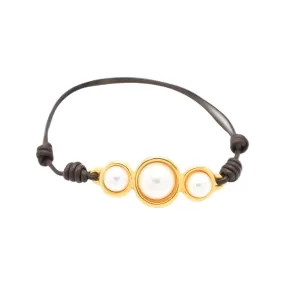 TRA-LA-RA PERLADA PEARLS LEATHER BRACELET