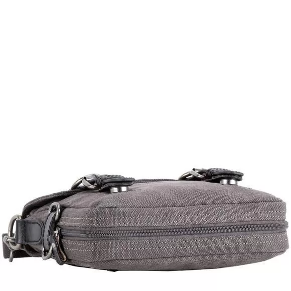 Troop London Organic Cotton Across Body Small Travel Bag | Charcoal