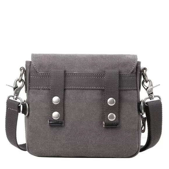 Troop London Organic Cotton Across Body Small Travel Bag | Charcoal