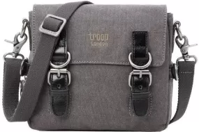 Troop London Organic Cotton Across Body Small Travel Bag | Charcoal