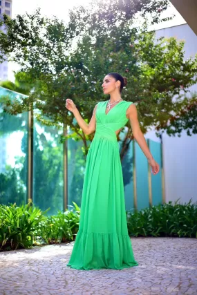 VESTIDO D'TELI VERDE KELLE LONGO