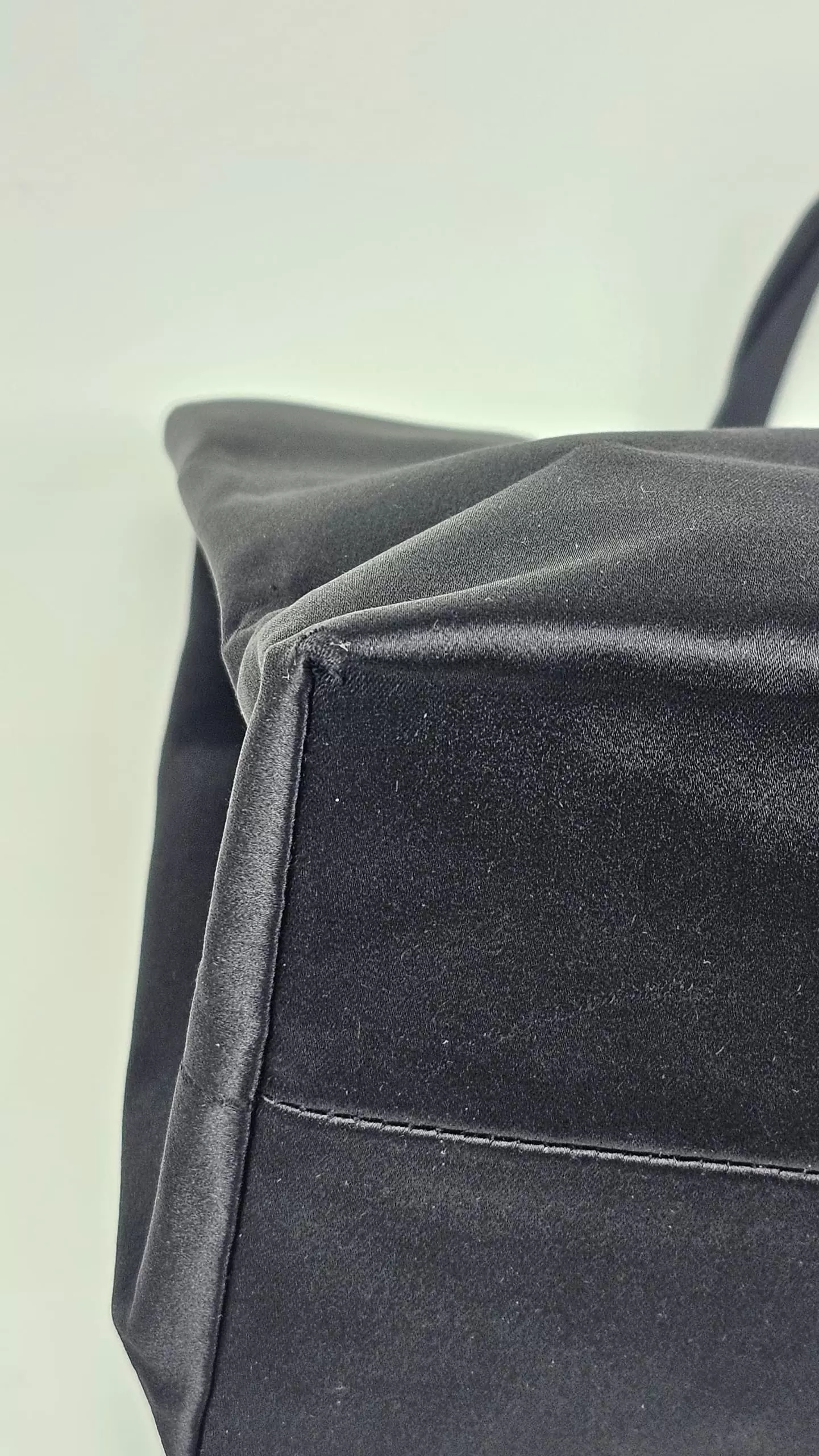 Vintage Black Satin Tote