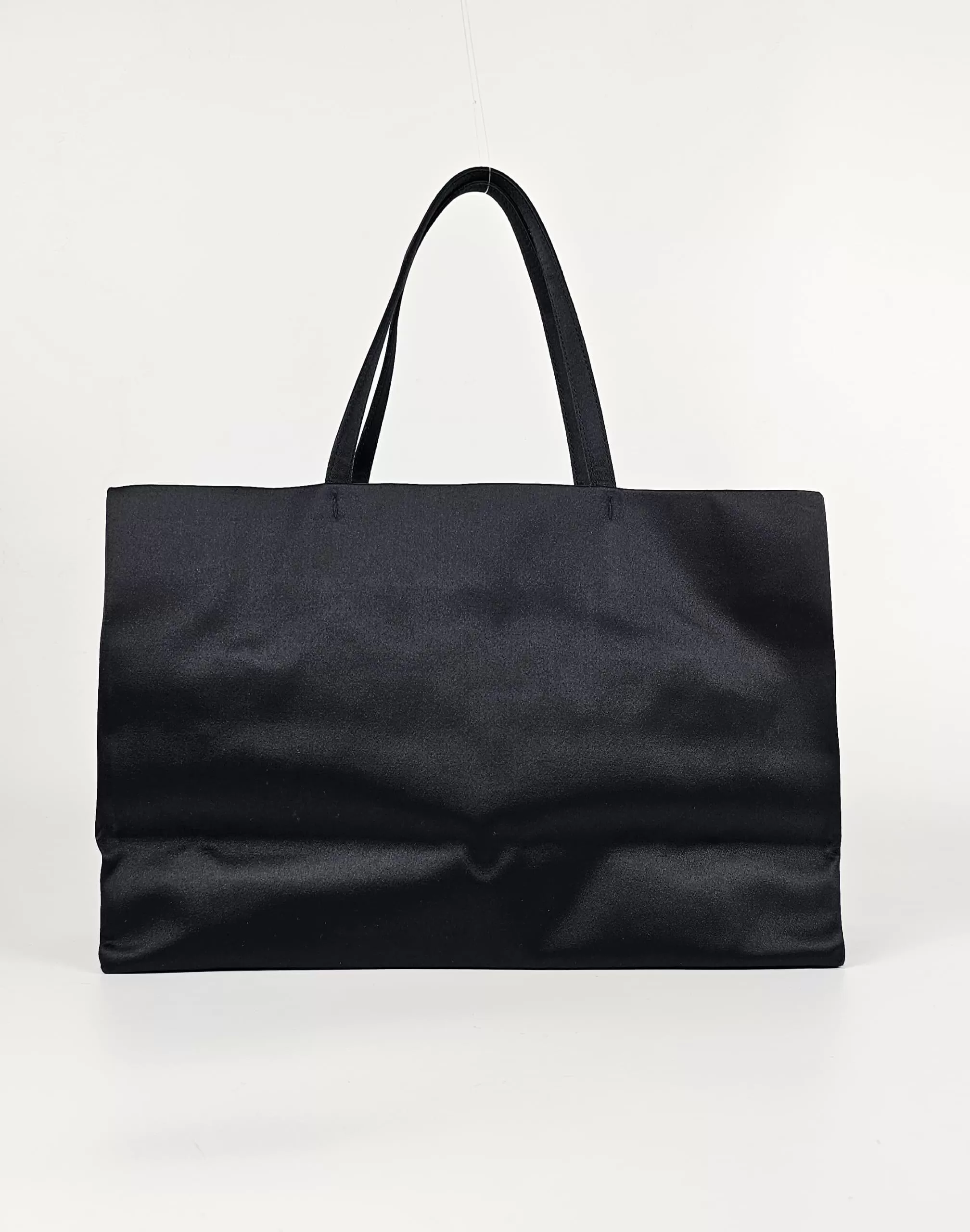 Vintage Black Satin Tote