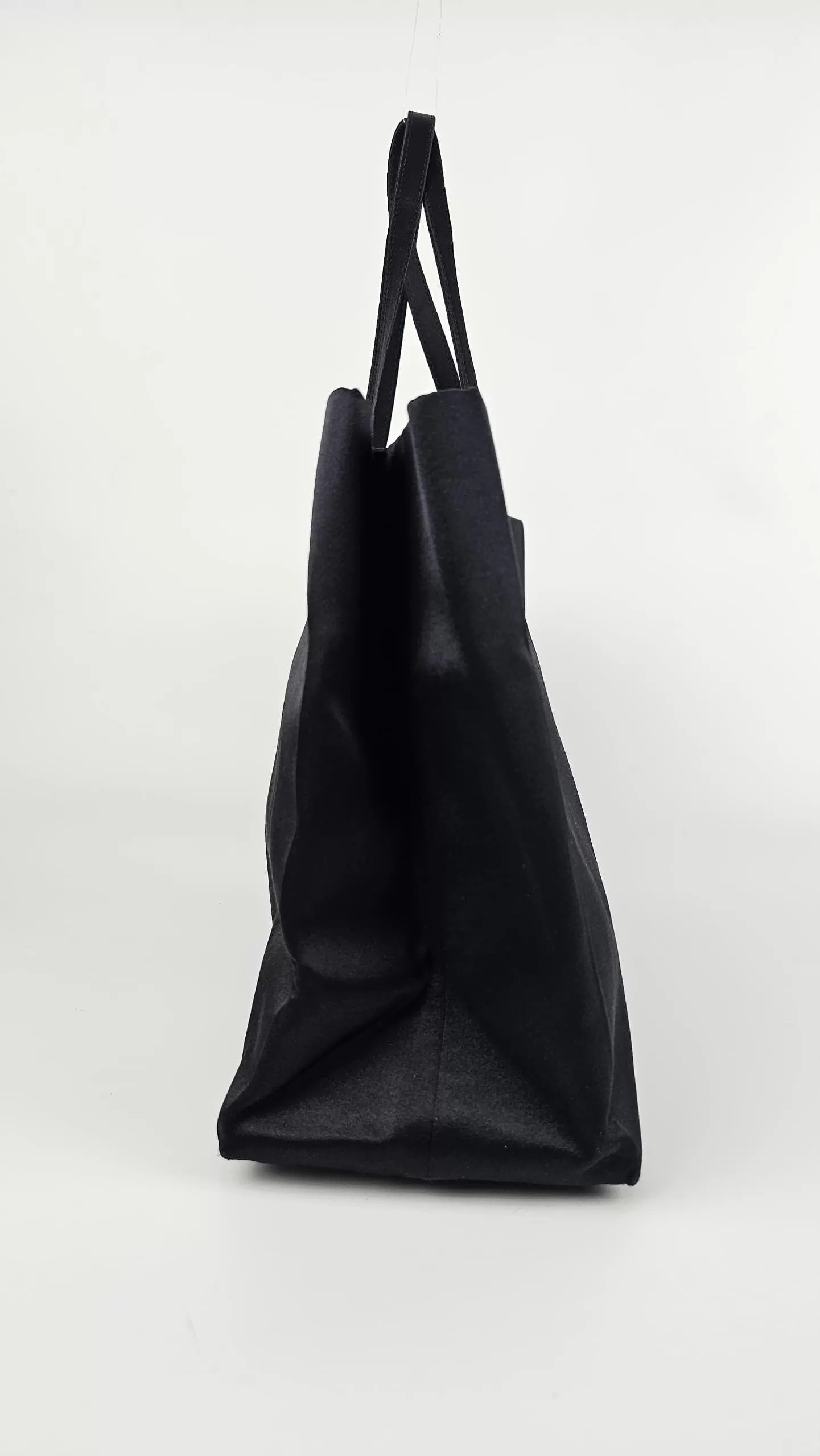 Vintage Black Satin Tote