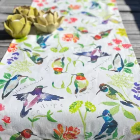 Watercolor Hummingbird Table Runner