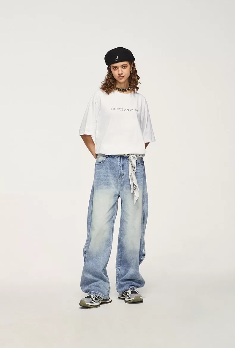 Wavy Wide Leg Jeans