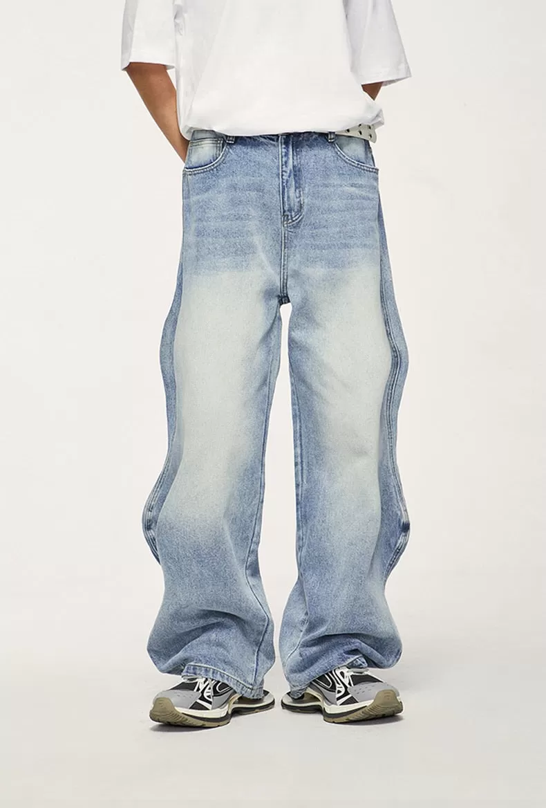 Wavy Wide Leg Jeans