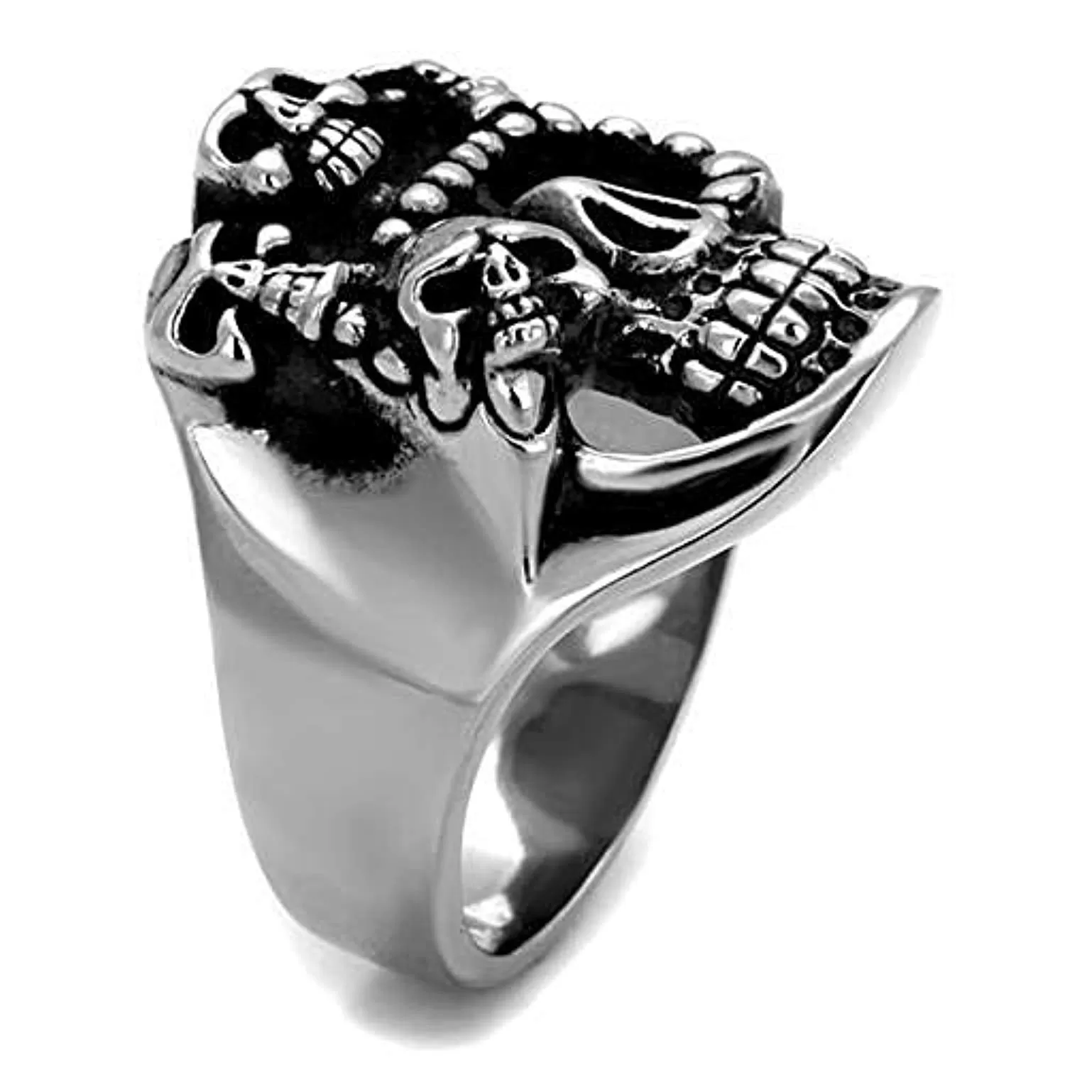 WildKlass Stainless Steel Ring High Polished Men Epoxy Jet