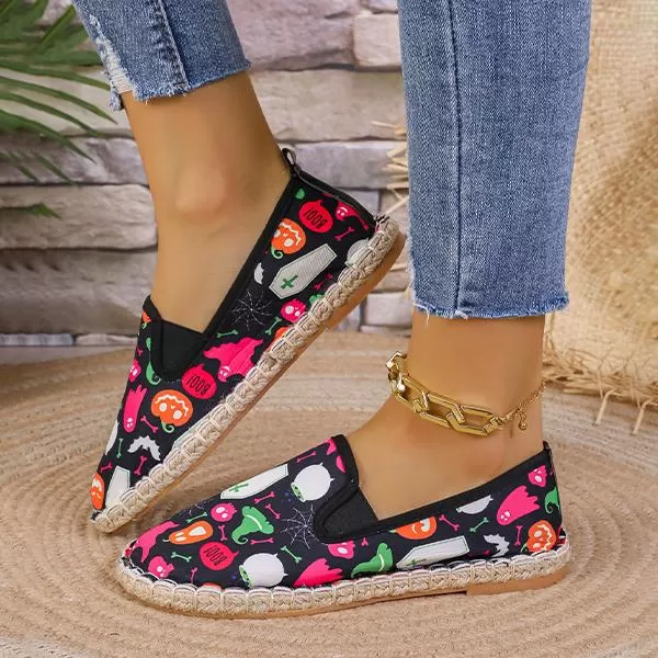 Women's Casual Festival Printed Flat Canvas Shoes 79503866S