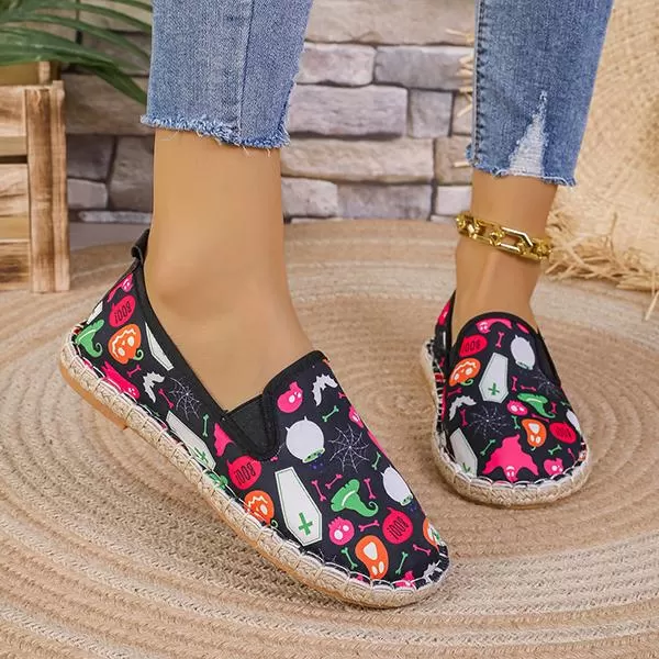 Women's Casual Festival Printed Flat Canvas Shoes 79503866S